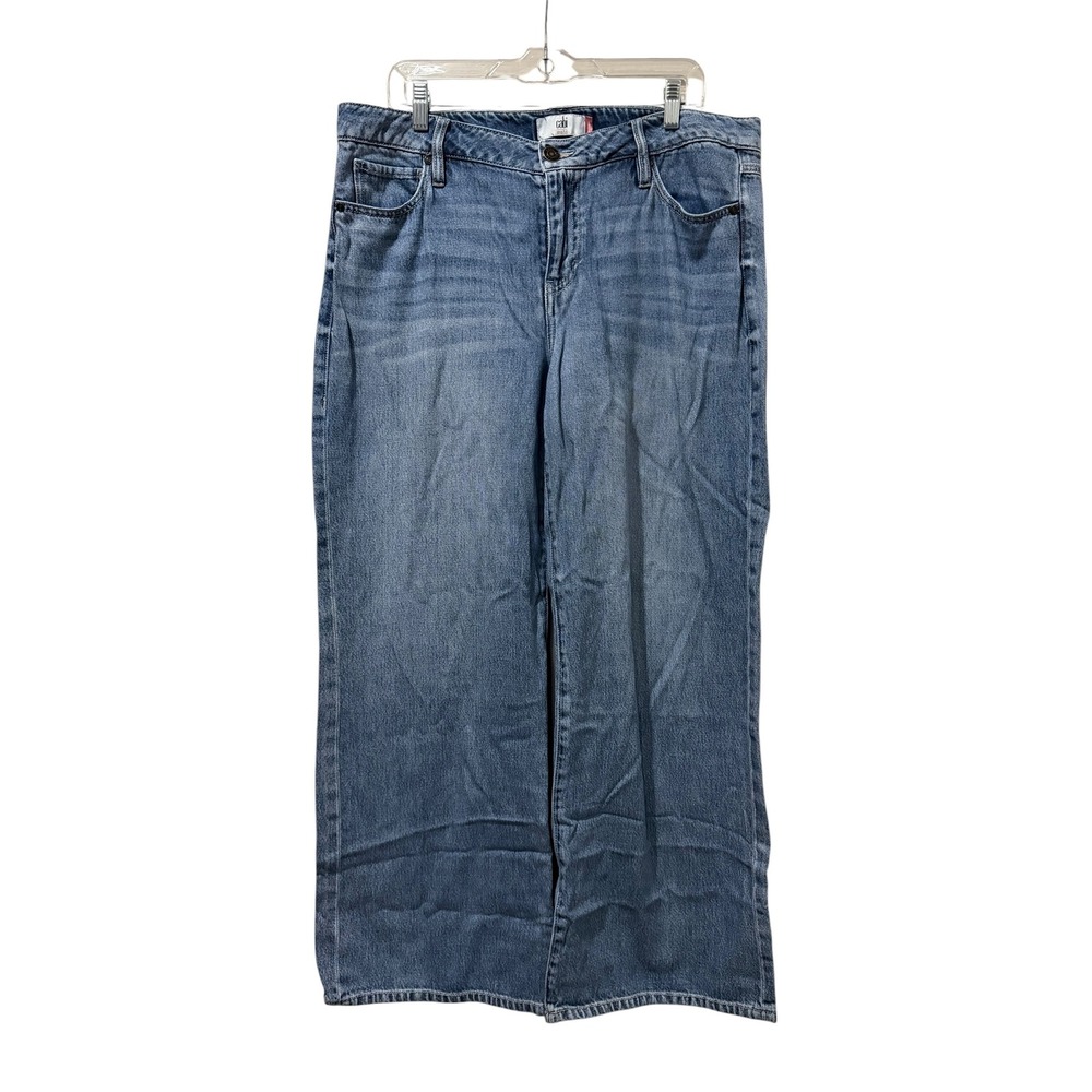 Cabi Ashbury Jeans Womens 12 High Rise Wide Leg Denim Blue 6491 B15